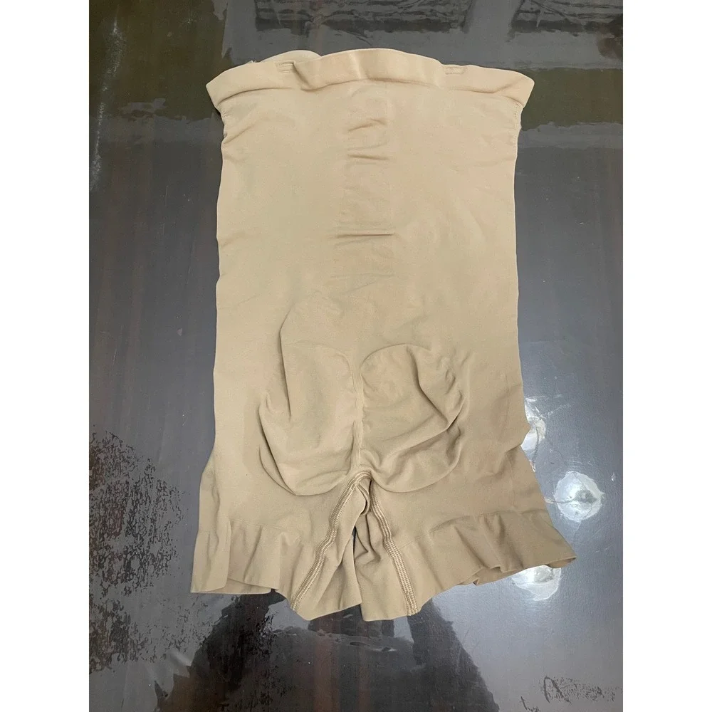 SKIMS Shapewear‎ Womens L/XL Beige Sculpting Short Mid Thigh Bodysuit High Waist